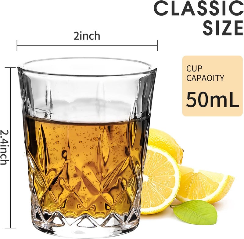 JAIEF 60ml Shot Glasses, Lead-Free Glass, Clear Heavy Base Shot Glass (Set of 8) - Image 2