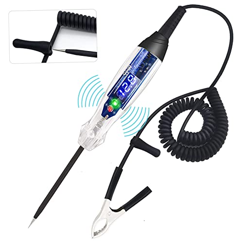 AWBLIN Upgraded Automotive Buzzer Test Light 4-60V DC Digital LED Circuit Tester, Heavy Duty Light Tester with Voltmeter, Auto Bidirectional Voltage Tester Electric Test Pen - Image 1