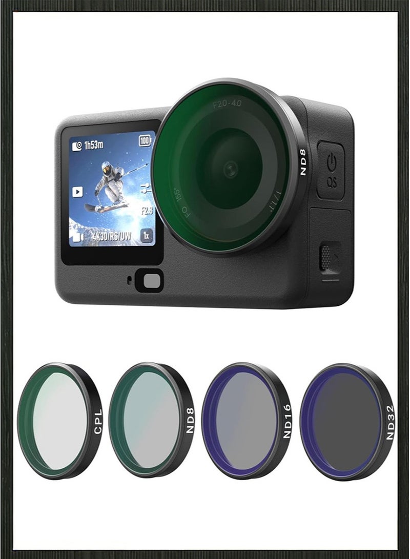 TELESIN CPL ND Filter Kit for DJI Osmo Action 6, 4 Pack CPL ND8 ND16 ND32 Action 6 Filter, Snap-On Neutral Density Polarising Filter, HD Optical Glass/Multi-Coated Filters Creator Combo Accessories - Image 1
