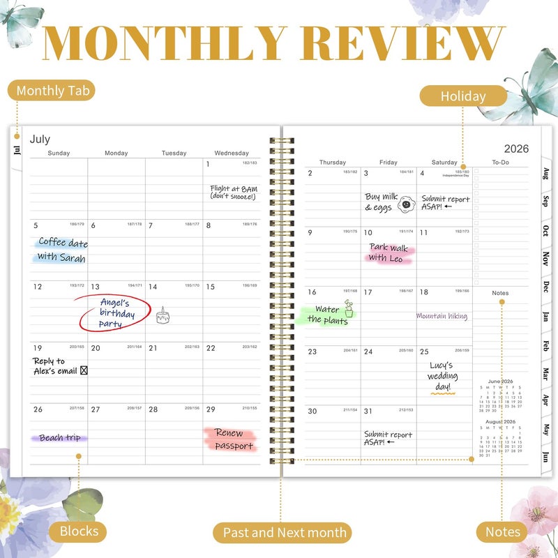 Artfan Planner 2026-2027 - Academic Planner 2026-2027, 8.5" x 11" Planner Weekly and Monthly, JULY 2026 to JUNE 2027, Calendar Planner with Monthly Tabs, Inner Pocket, Premium Paper, Twin-wire Binding - Image 3
