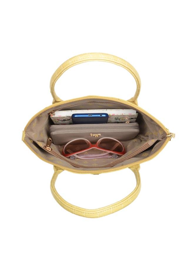 Baggit Women Yellow Tote Handbag Medium Size | Ladies Stylish Casual Purse Bag - Image 5