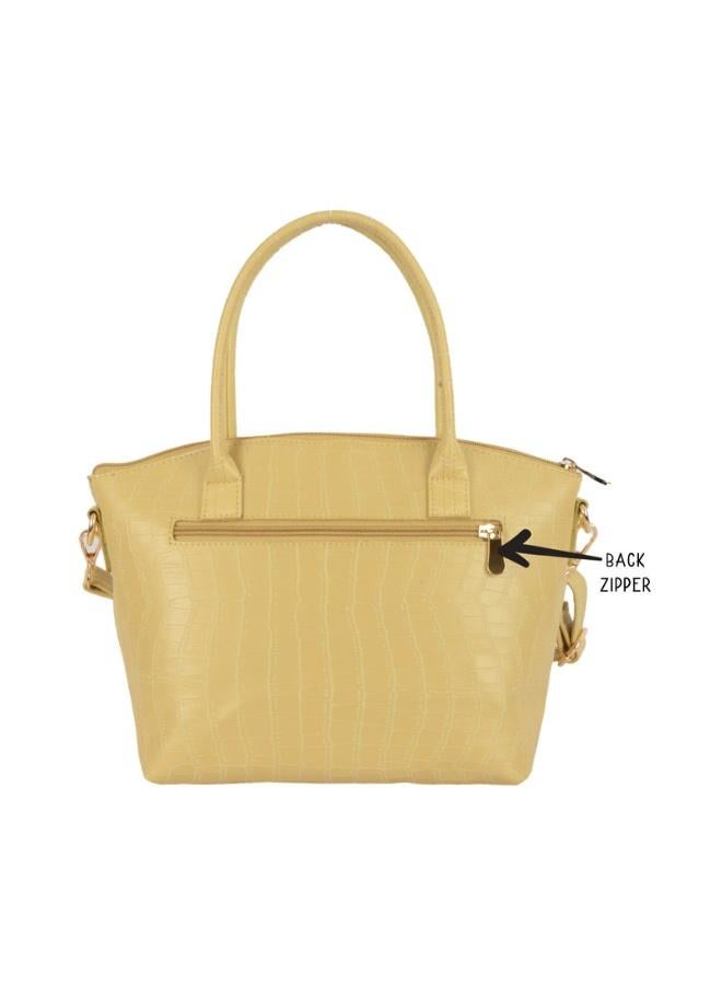 Baggit Women Yellow Tote Handbag Medium Size | Ladies Stylish Casual Purse Bag - Image 4