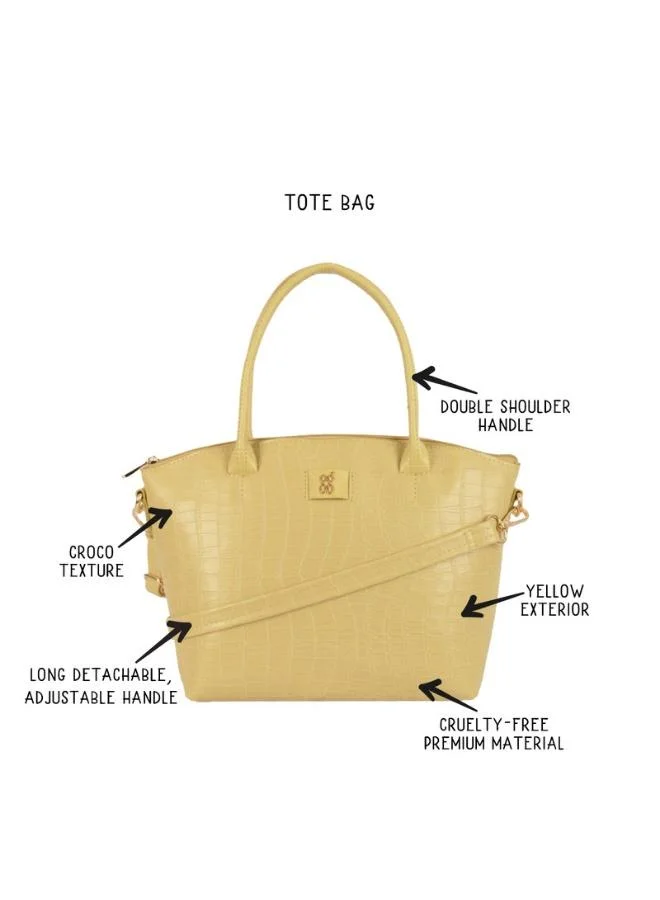 باجيت حقيبة يد نسائية صفراء متوسطة الحجم | حقيبة يد أنيقة وعملية للسيدات