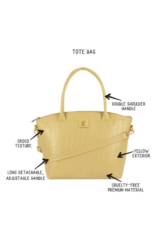 Baggit Women Yellow Tote Handbag Medium Size | Ladies Stylish Casual Purse Bag - Image 2