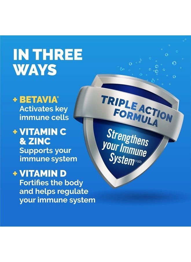 Emergen-C - Immune+ Triple Action Immune Support Powder, BetaVia (R), 1000mg Vitamin C, B Vitamins, Vitamin D and Antioxidants, Super Orange – 30 Count - Image 1