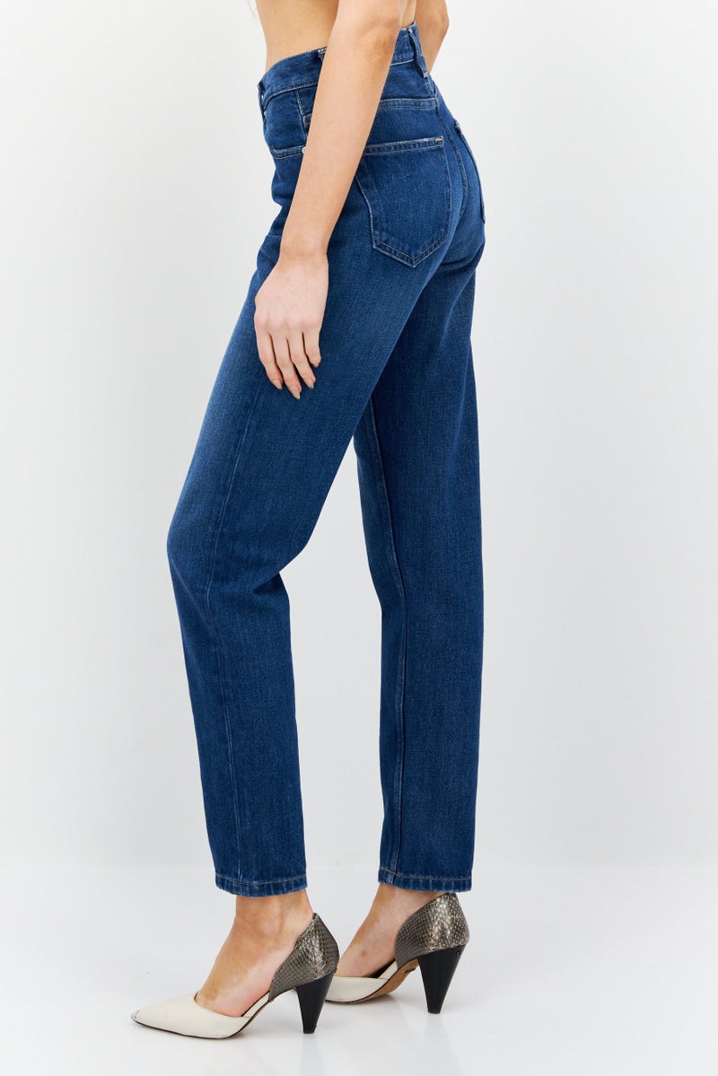 ASOS جينز دنيم مغسول بتصميم أسوس للنساء بقصة ضيقة، أزرق - Image 2