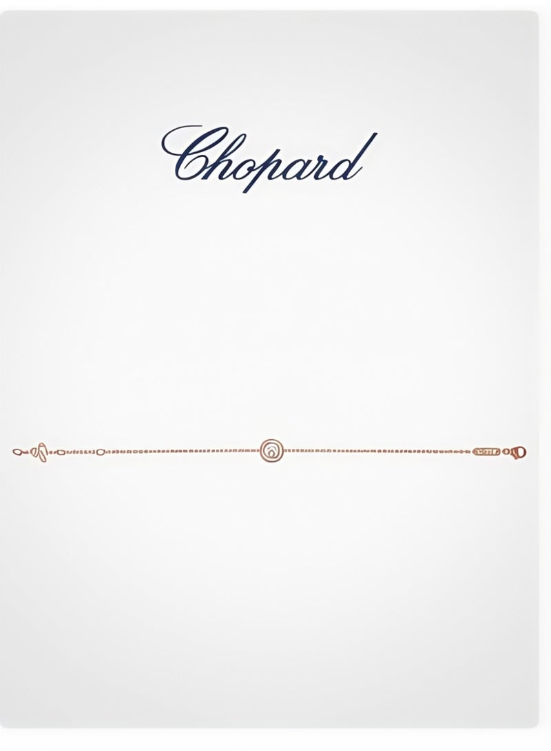 Chopard 18K Rose Gold Round Happy Diamond Bracelet Stacking Gift for Women - Image 3