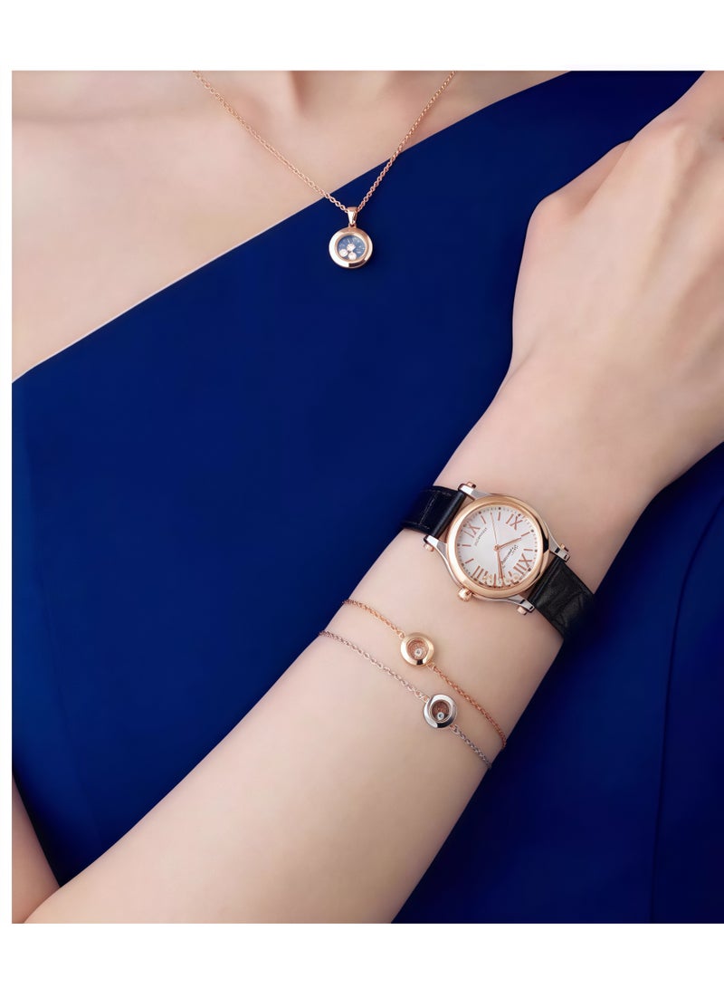 Chopard 18K Rose Gold Round Happy Diamond Bracelet Stacking Gift for Women - Image 5