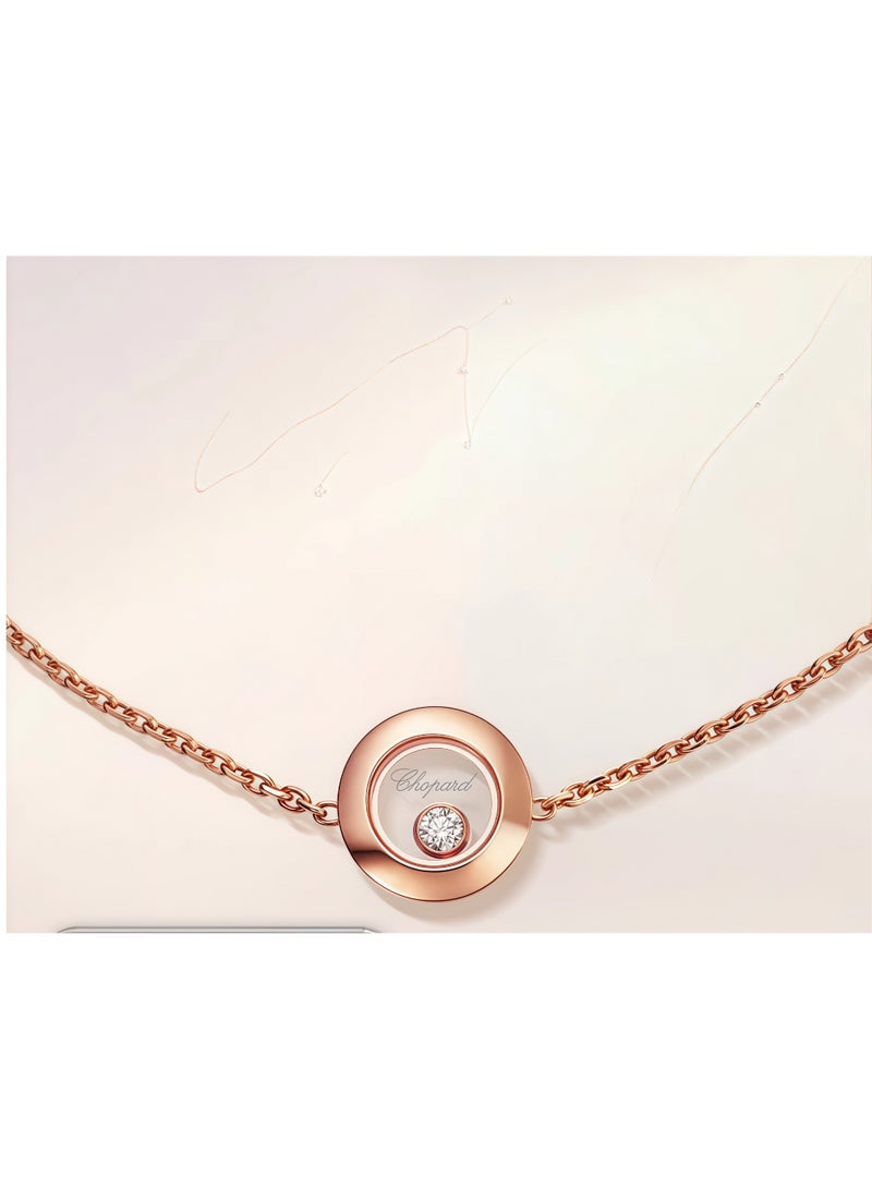 Chopard 18K Rose Gold Round Happy Diamond Bracelet Stacking Gift for Women - Image 2