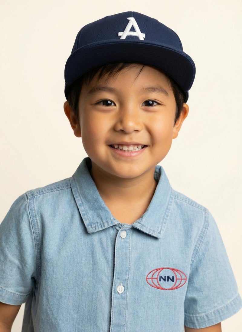 Nautinati Boys' 100% Cotton Racing Front & Back Placement Print Denim Shirt - Image 1