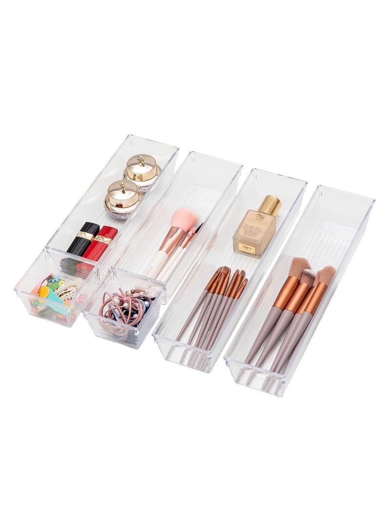Swift 14 PCS Clear Plastic Drawer Organizer Tray for Makeup, Kitchen Utensils, Jewelries and Gadgets Storage Boxes - Image 5