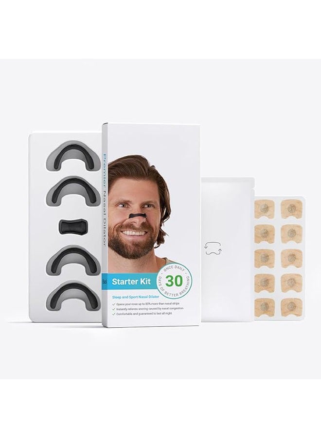 Generic Breathing Nasal Strip Starter Kit 30 Count, Reduce Snoring, Improve Sleep Quality, Sweat Resistant Nasal Strip, Skin Safe Nasal Strips, Black  - Image 2