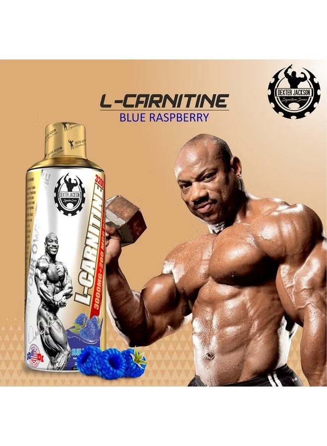 DEXTER JACKSON L-Carnitine 3000mg + 200mcg Chromium Blue Raspberry Flavor 473ml – Energy & Fat Metabolism Support - Image 2
