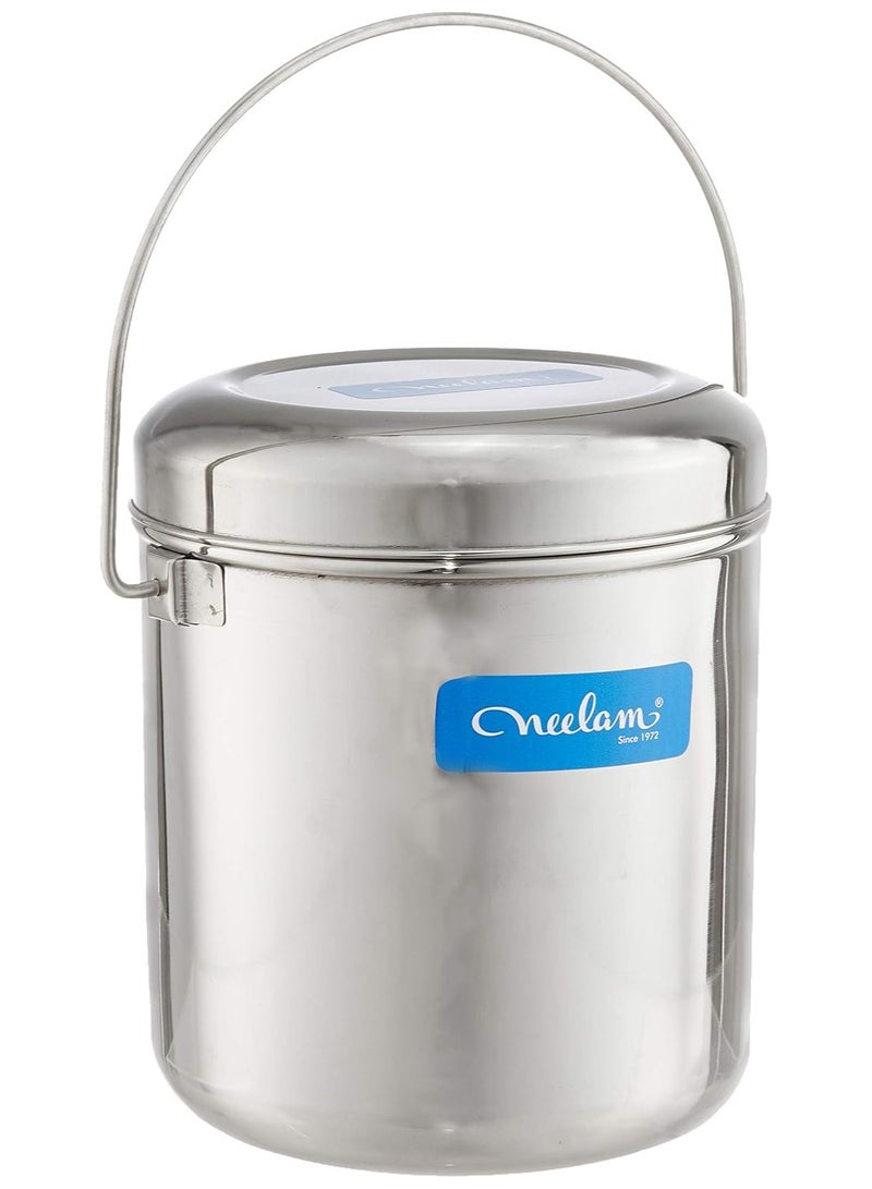 Neelam Stainless Steel 19 22G RDD Milk Pot, 8800 ml, Silver - Image 1