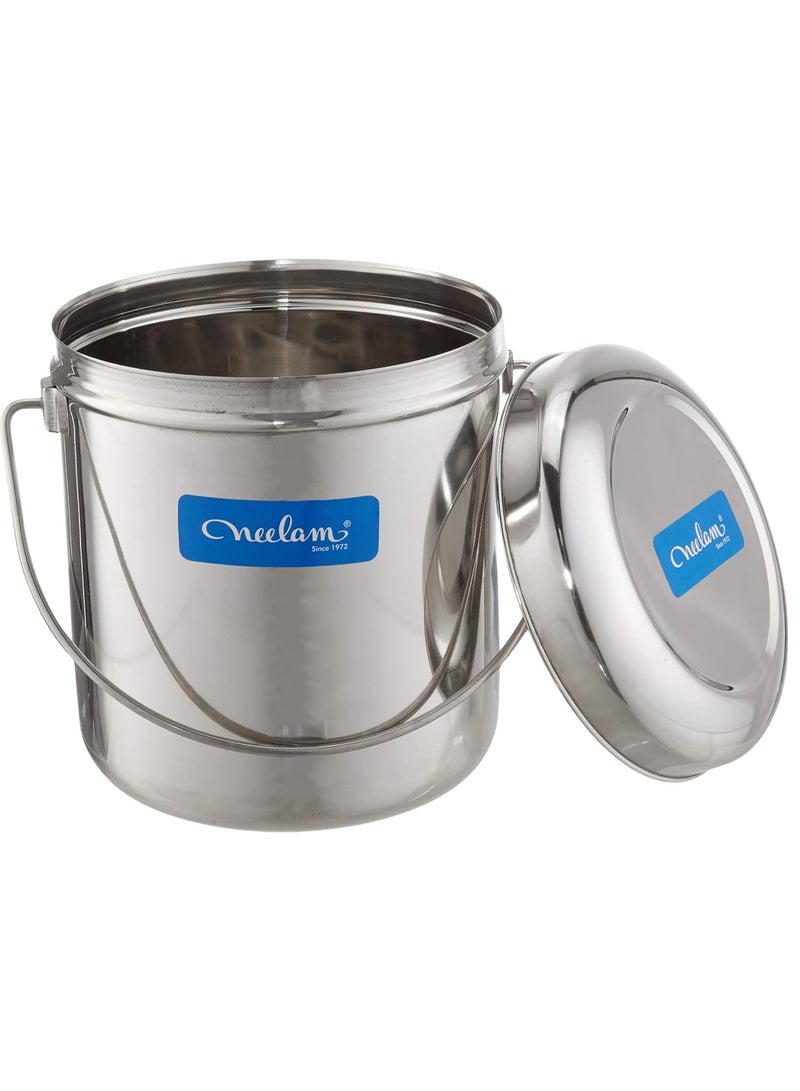 Neelam Stainless Steel 19 22G RDD Milk Pot, 8800 ml, Silver - Image 3