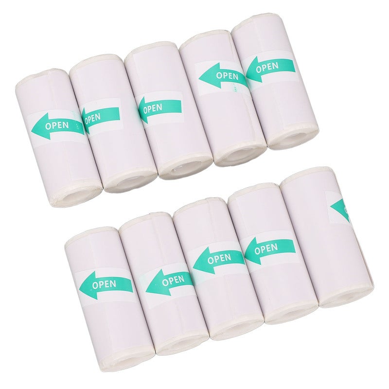 ورق PVC ذاتي اللصق للطباعة الحرارية 57×25 مم - طباعة واضحة بدون حبر - لفة ورق لاصق PVC لامع - 10 لفات للطابعات المحمولة - Image 4