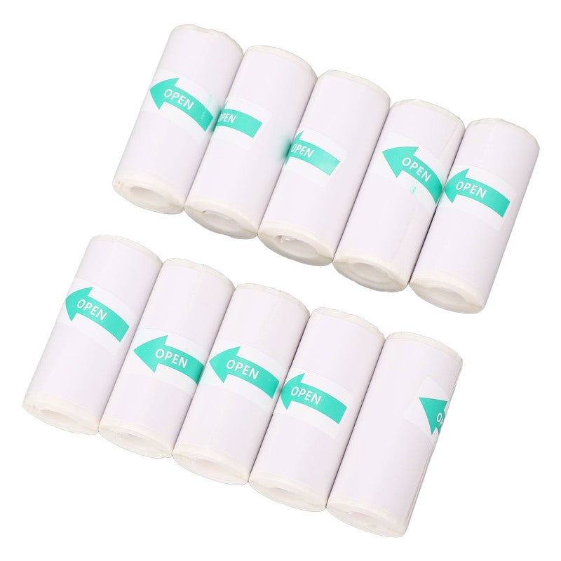ورق PVC ذاتي اللصق للطباعة الحرارية 57×25 مم - طباعة واضحة بدون حبر - لفة ورق لاصق PVC لامع - 10 لفات للطابعات المحمولة - Image 3