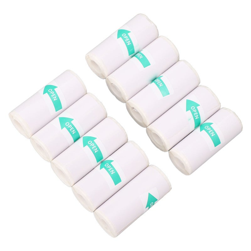 ورق PVC ذاتي اللصق للطباعة الحرارية 57×25 مم - طباعة واضحة بدون حبر - لفة ورق لاصق PVC لامع - 10 لفات للطابعات المحمولة - Image 5