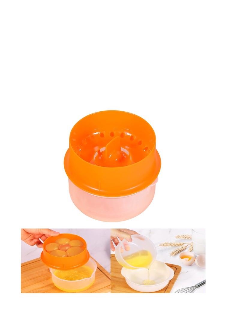 SYOSI Egg White Separator Eggs Yolk Separators Multi-Eggs White Yolk Filter 5-6 Eggs Divider,Saves Time Chicken Baking Tools,Orange  - Image 1