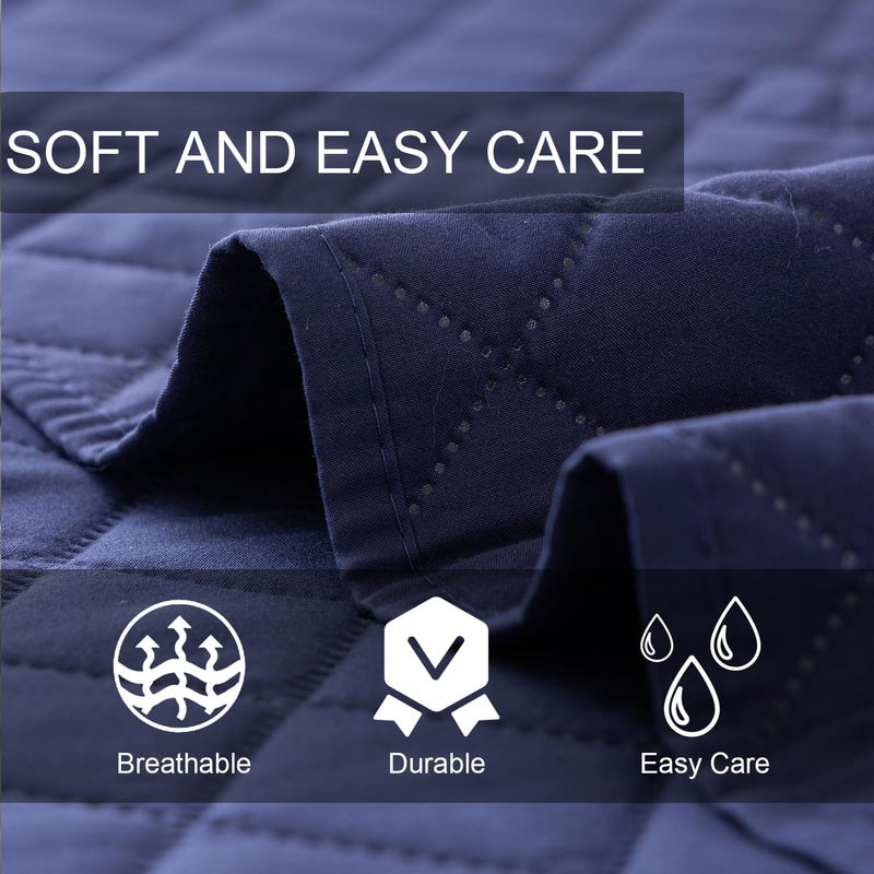 5-Piece Daybed Cover Set Navy Blue Twin Cozy Daybed Bedding Sets for All Season Lightweight Daybed Comforter Bedspread, Geometric Print Day Bed Cover for Twin Bed with 4 Pillow Shams,39"x75" - Image 4