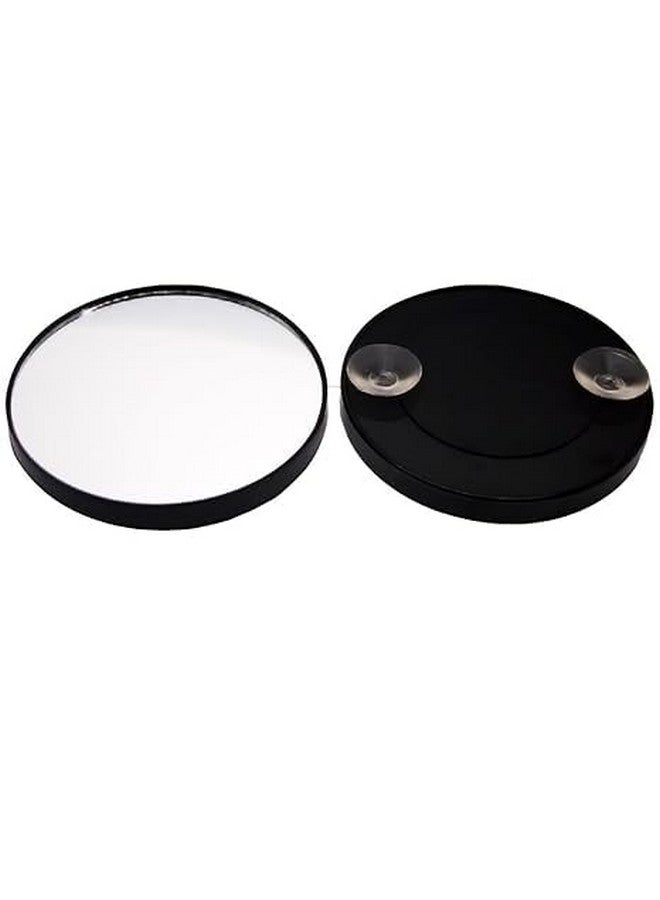 Simxen Magnifying Mirror,10X Magnifier Mirrors with 2 Suction Cups, Small Travel Magnifying Mirror for Eyebrow Tweezing, Blackhead Blemish Removal (Black) - Image 1