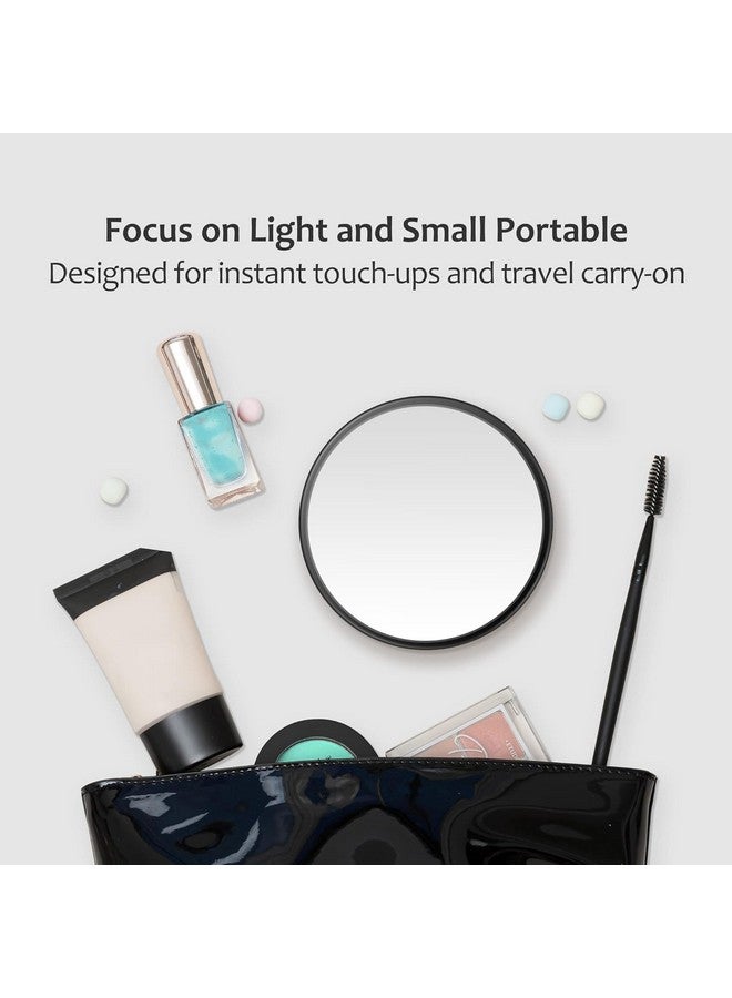 Simxen Magnifying Mirror,10X Magnifier Mirrors with 2 Suction Cups, Small Travel Magnifying Mirror for Eyebrow Tweezing, Blackhead Blemish Removal (Black) - Image 5
