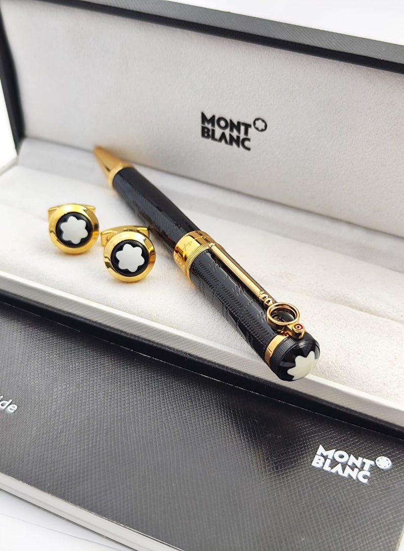 Mint black pen and cufflink with a luxurious design