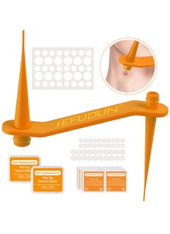 Sefudun 2 In 1 Skin Tag Removal Tool Kit Painless Easy-Using Device For Small To Large Sized Skin Tag On Face Neck And Body， Double Head Wart Removal Tool Skin Tag Removal Orange  - Image 2