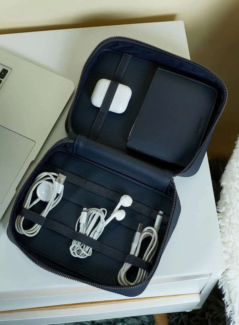 Stackers Navy Blue Pebble Tech Cable Tidy