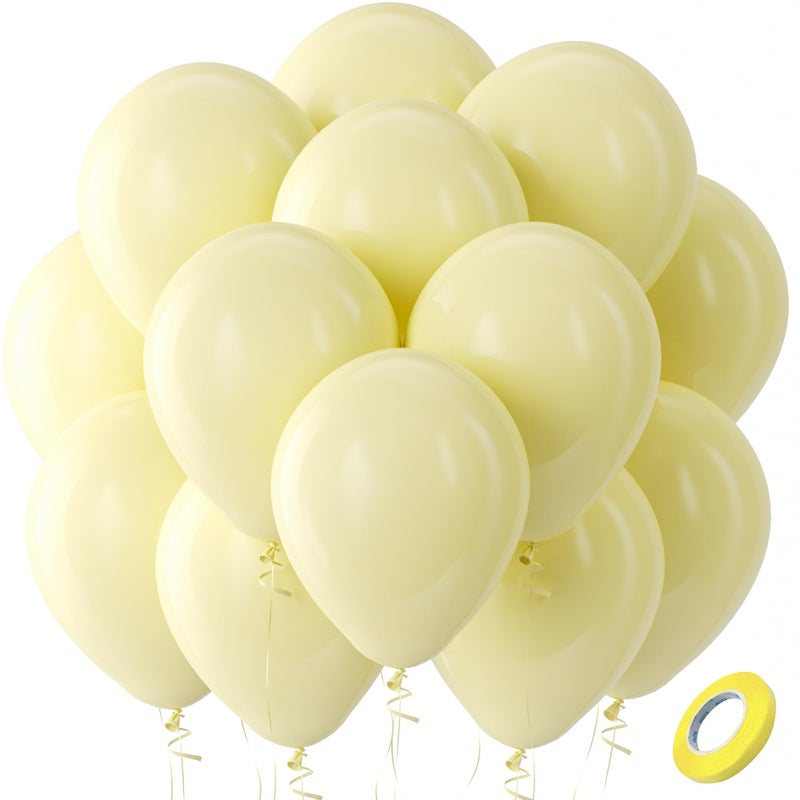 Bezente Pastel Yellow Latex Party Balloons 100 Pack 12 inch Round Helium Light Yellow Balloons for Easter Birthday Bridal Shower Wedding Sunflower Party Decorations - Image 3