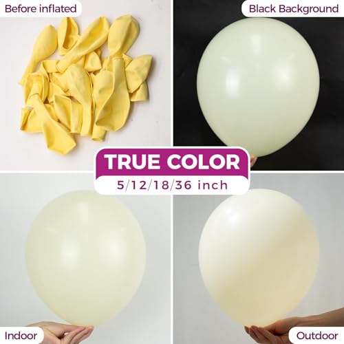 Bezente Pastel Yellow Latex Party Balloons 100 Pack 12 inch Round Helium Light Yellow Balloons for Easter Birthday Bridal Shower Wedding Sunflower Party Decorations - Image 5