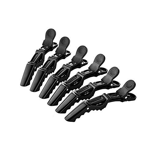 BEINY 6Pcs Plastic Non Slip Hair Clips - Professional Hairdressing Styling Sectioning Clips - Salon Alligator Clips for Thick Hair - Haircut Accessories Hairgrips for Women Girls (Black) - Image 1