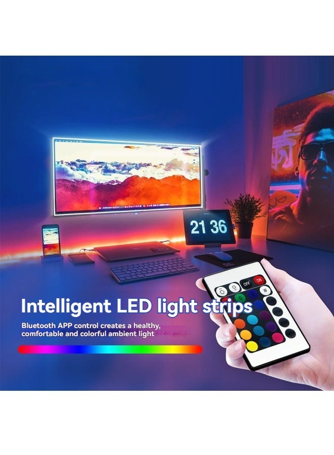بيوينتي أضواء LED للتلفزيون أدى الخلفية، 5 م / 16.4 قدم RGB أدى الشريط أضواء للتلفزيون ل 50-80 بوصة، 150 أدى USB أدى الشريط الضوئي - Image 2