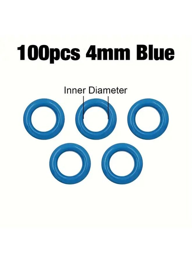 Blue 4mm Metal Eyelets Grommets For Leathercraft DIY Shoes Belt Bag Clothes - Image 1