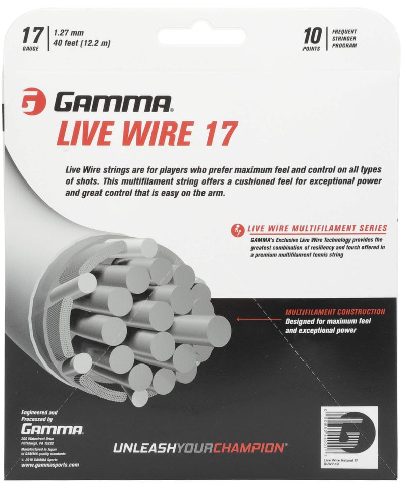 Gamma Live Wire 17G Tennis String, Natural - Image 2