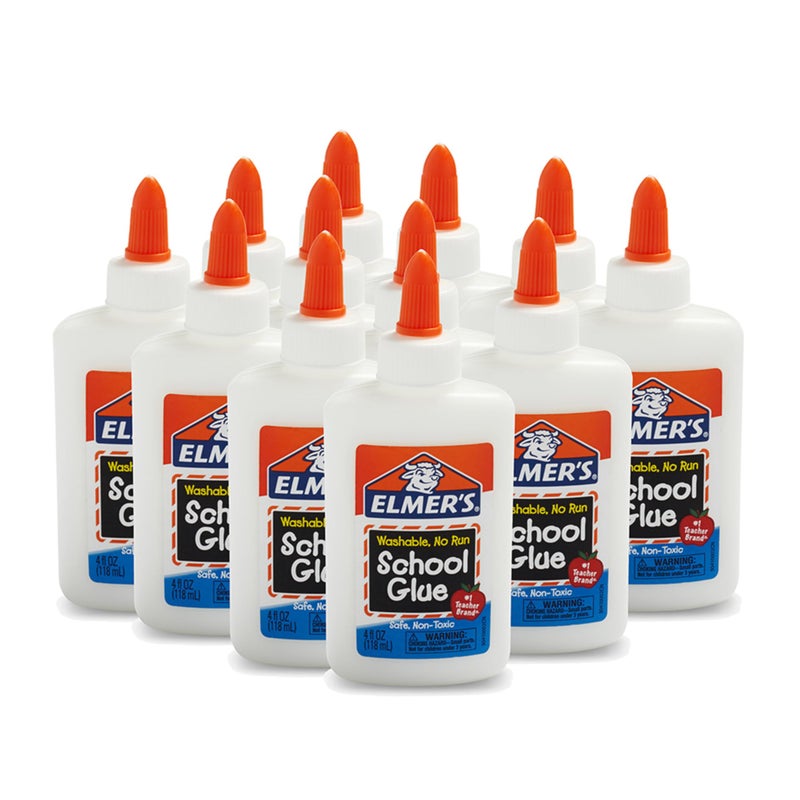 ELMER'S Elmers Liquid School Glue Slime Craft Safe and NonToxic Washable White 4 Ounces Each 12 Count For Classroom Home Office Teacher Supplies 1 Teacher Brand - Image 2