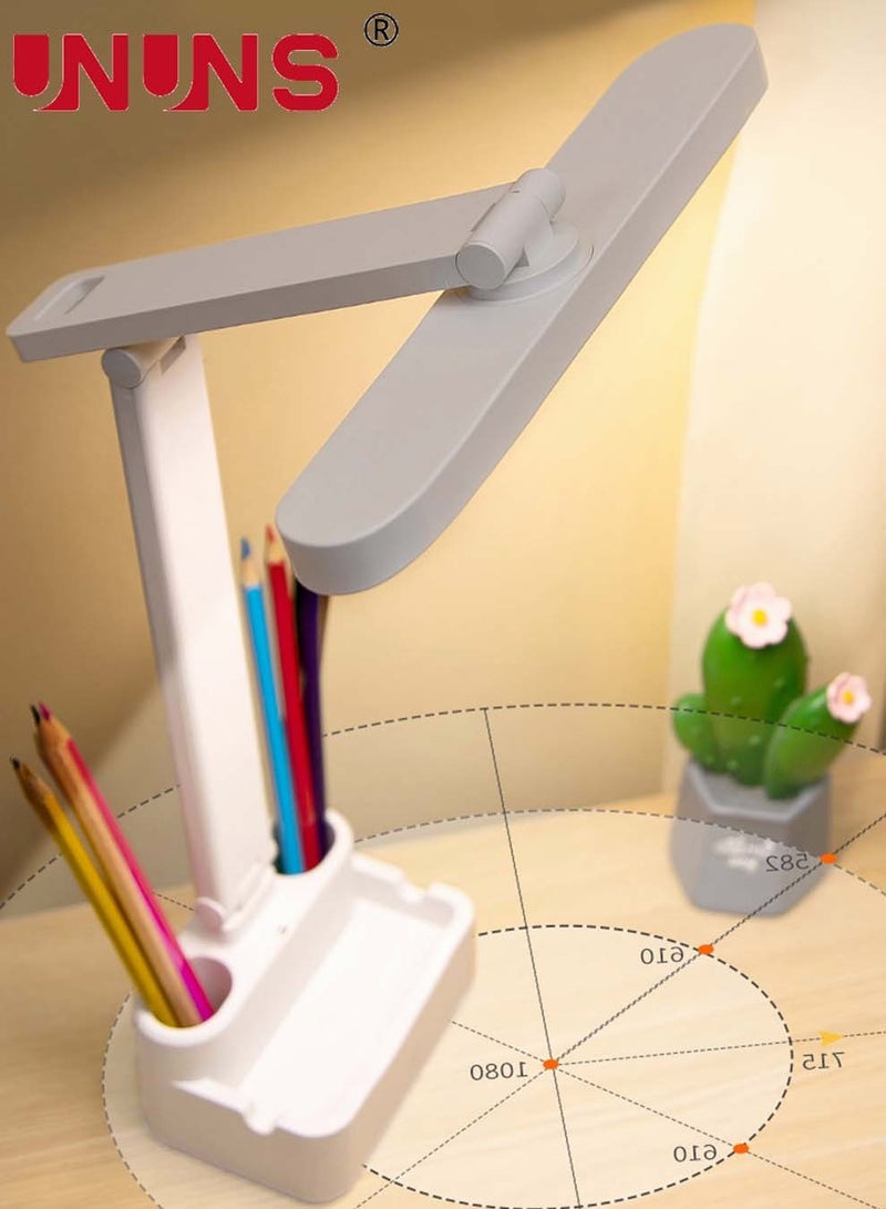 UNUNS LED Desk Lamp With USB Port,Eye-Caring Table Lamp With 3 Color Light Modes,Remote Control Desk Lamp Desk Light With Phone Holder And Storage,Led Desk Lamp - Image 4