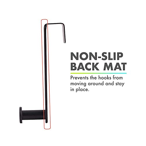 mingol Hooks for Cabinets and Cupboards Doors, Shower Hooks Towel Hanger for Glass Door, Towel Hooks for Kitchen Bathroom Cabinets Cupboards, Stainless Steel Utility Hooks, Pack of 2, Black - Image 4