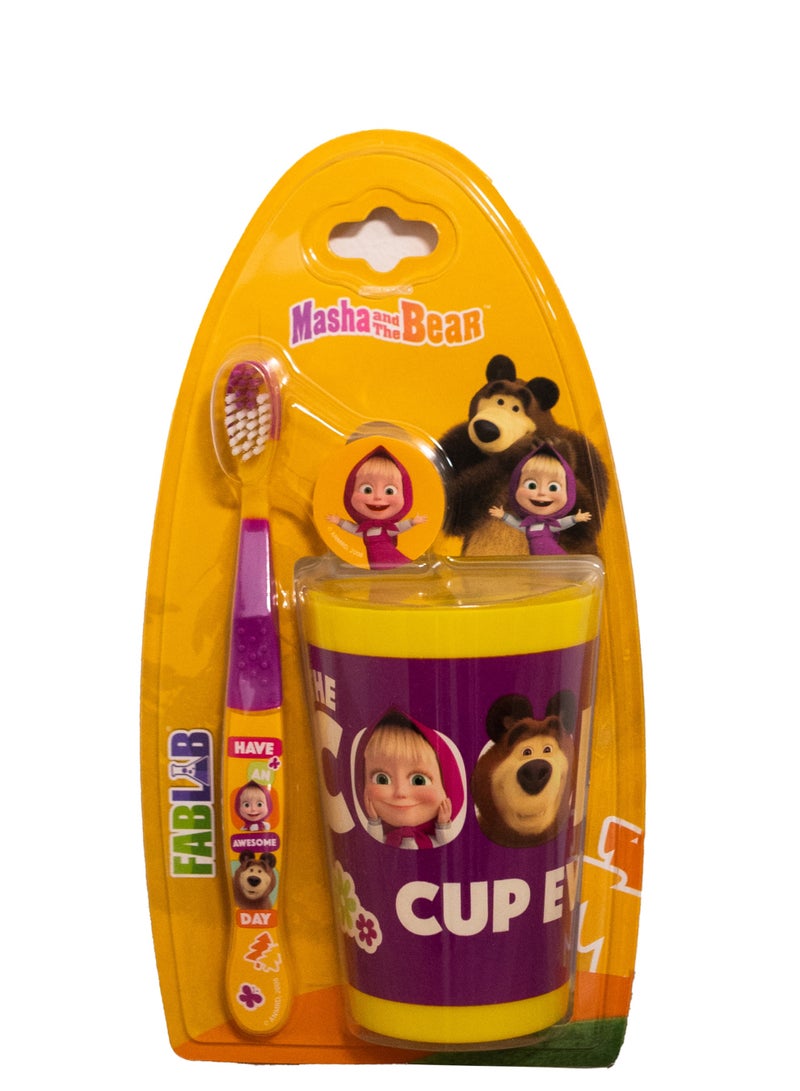 فرشاة أسنان FABLAB ماشا مع كوب