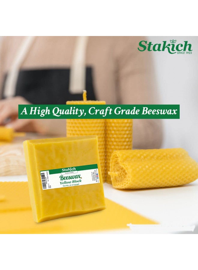 Stakich Yellow Beeswax Block - Natural, Triple Filtered - 1 Pound, Honey Scent - Image 3