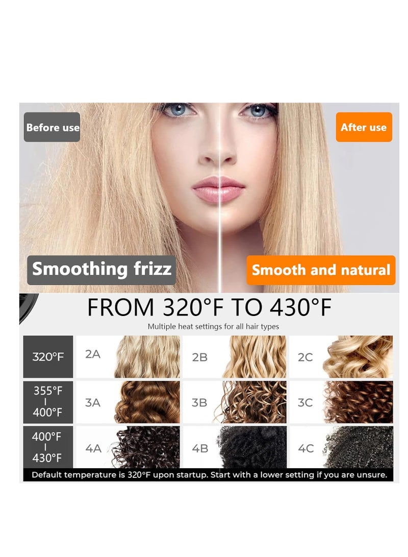 Captaintech Hot Air Comb Portable Hair Straightening Brush Upgraded Heated Comb Teeth One-Touch Folding Hot Air Comb For Women Any Hair Type Can Easily Handle Hot Air Straightener - Image 4