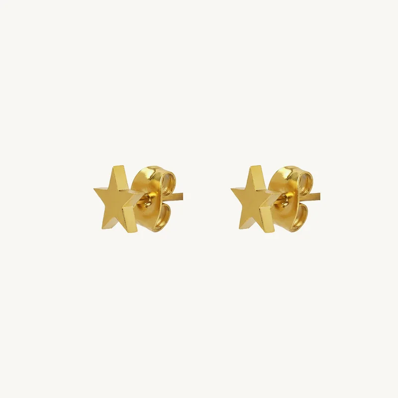 Palmonas PALMONAS Mini Star Stud Earrings for Women | 18K Gold Plated, Waterproof & Anti-Tarnish