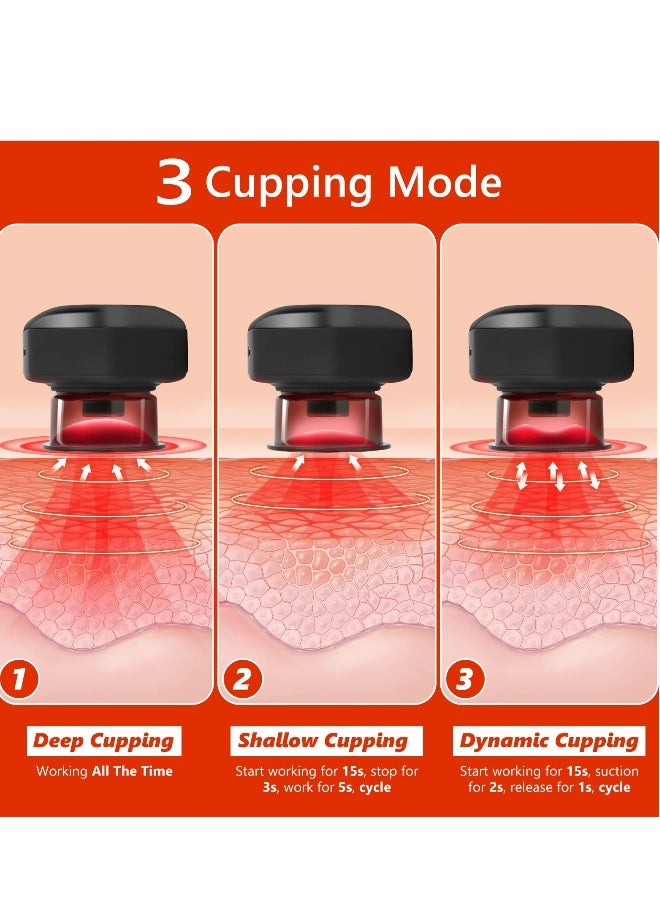 Generic Smart Dynamic Cupping Therapy Set, Remote Control Cupping Set with Red Light Therapy for Pain Relief, Recovery, Smart Cupping Therapy Massager with 3 Mode, 16 Level Temperature and Suction  - Image 5