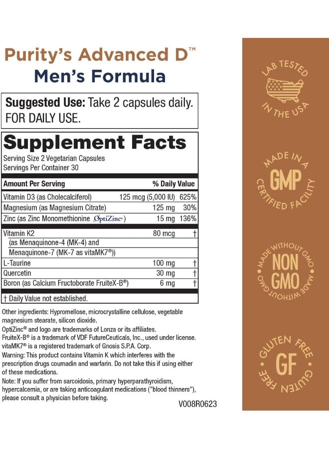 Purity Products Purity's Advanced D Men's Formula 60 Vegetarian Capsules - Image 2