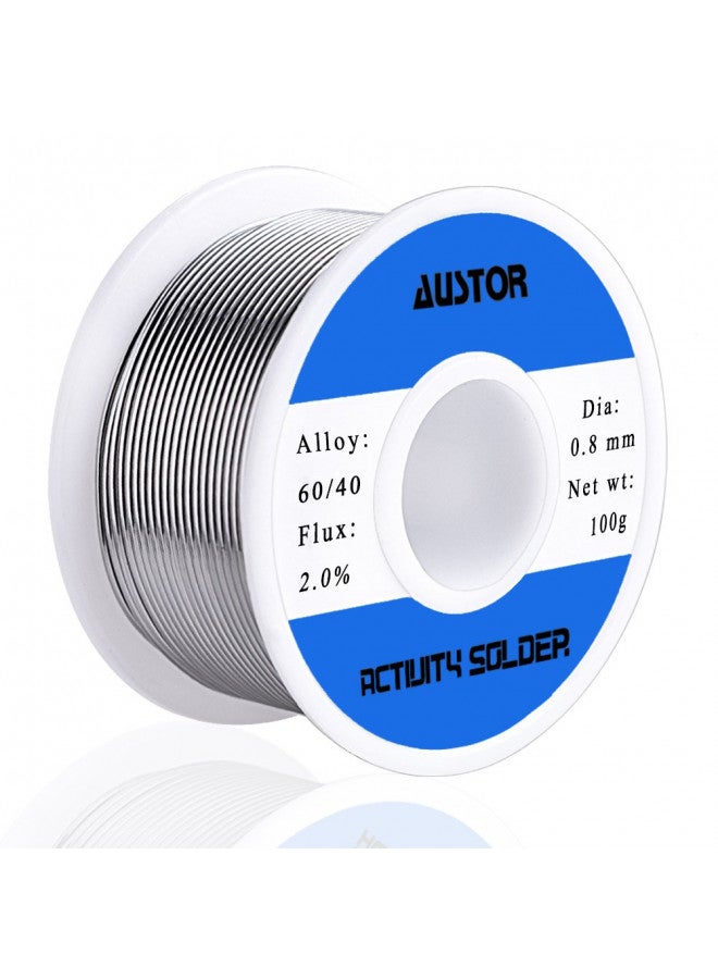 AUSTOR 60-40 Tin Lead Rosin Core Solder Wire for Electrical Soldering (100g, 0.8mm) - Image 1