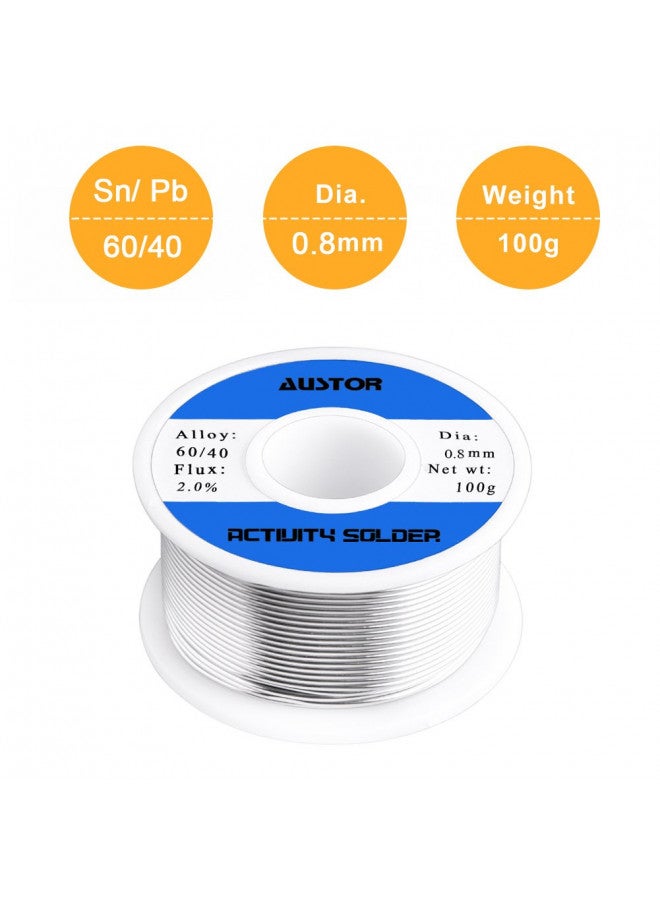 AUSTOR 60-40 Tin Lead Rosin Core Solder Wire for Electrical Soldering (100g, 0.8mm) - Image 2