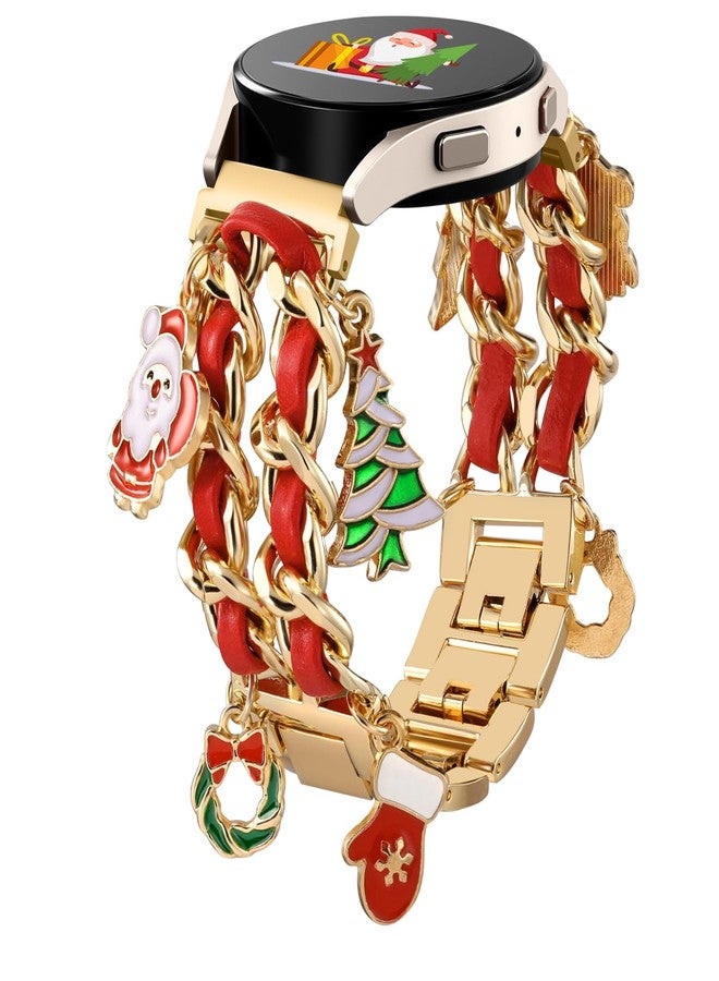 DAQIN Stylish Metal Band Compatible with Samsung Galaxy Watch 7 Band/FE 6 5 4 40mm 44mm,Galaxy Active 2, 20mm Watch Strap Pretty Chain with Cute Decorative Charms Accessories for Samsung Watch Bands Women - Image 1