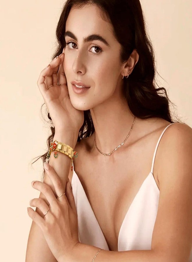 DAQIN Stylish Metal Band Compatible with Samsung Galaxy Watch 7 Band/FE 6 5 4 40mm 44mm,Galaxy Active 2, 20mm Watch Strap Pretty Chain with Cute Decorative Charms Accessories for Samsung Watch Bands Women - Image 5