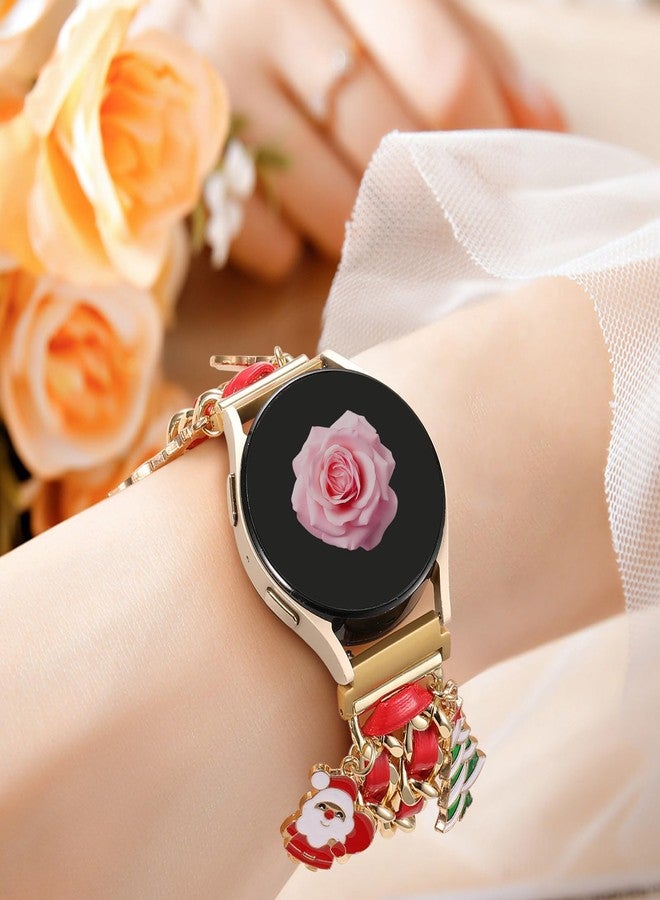 DAQIN Stylish Metal Band Compatible with Samsung Galaxy Watch 7 Band/FE 6 5 4 40mm 44mm,Galaxy Active 2, 20mm Watch Strap Pretty Chain with Cute Decorative Charms Accessories for Samsung Watch Bands Women - Image 4