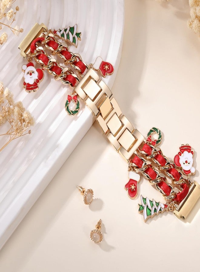 DAQIN Stylish Metal Band Compatible with Samsung Galaxy Watch 7 Band/FE 6 5 4 40mm 44mm,Galaxy Active 2, 20mm Watch Strap Pretty Chain with Cute Decorative Charms Accessories for Samsung Watch Bands Women - Image 3